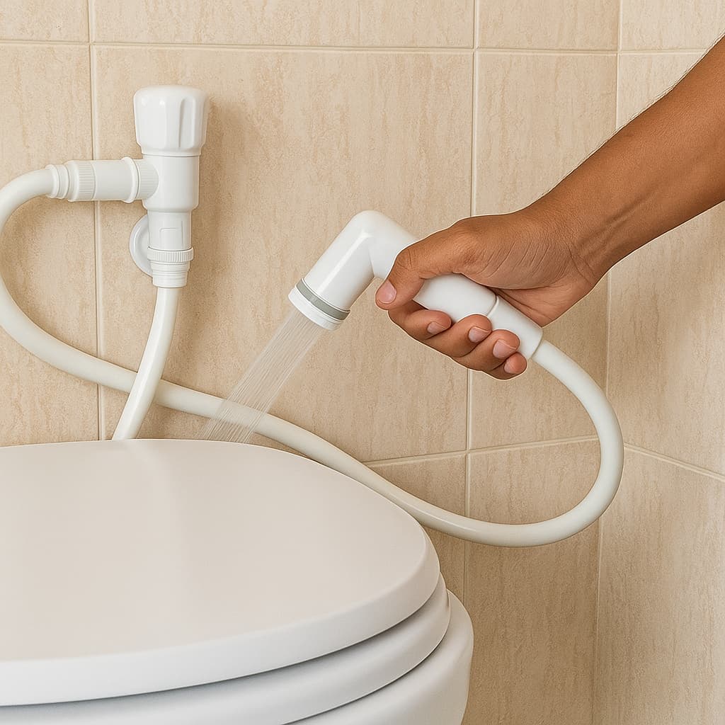 Ducha Bide Higiênica Branca  Completa com Gatilho e Registro 1/4