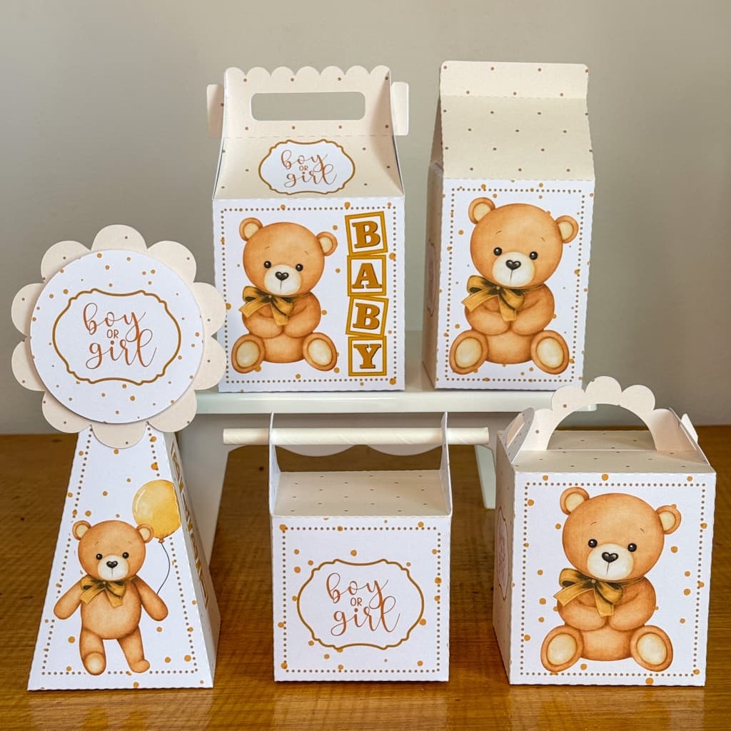 KIT 30 PEÇAS , PEGUE E MONTE CHÁ DE BEBE NEUTRO URSINHO, ENVIO IMEDIATO, CHA REVELAÇÃO, ANIVERSARIO , FESTA