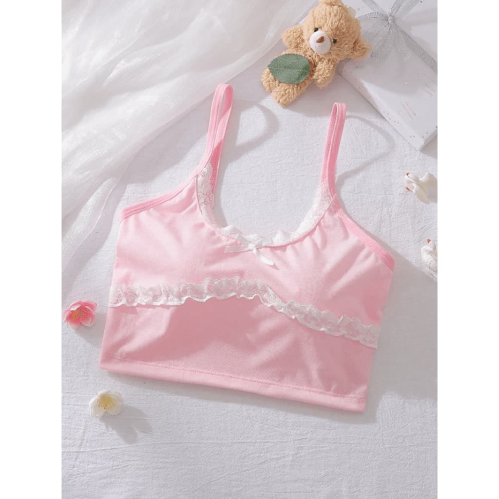 top cropped rosa bebe lolita babygirl coquette soft girl harajuku kawaii camponesa y2k japonês