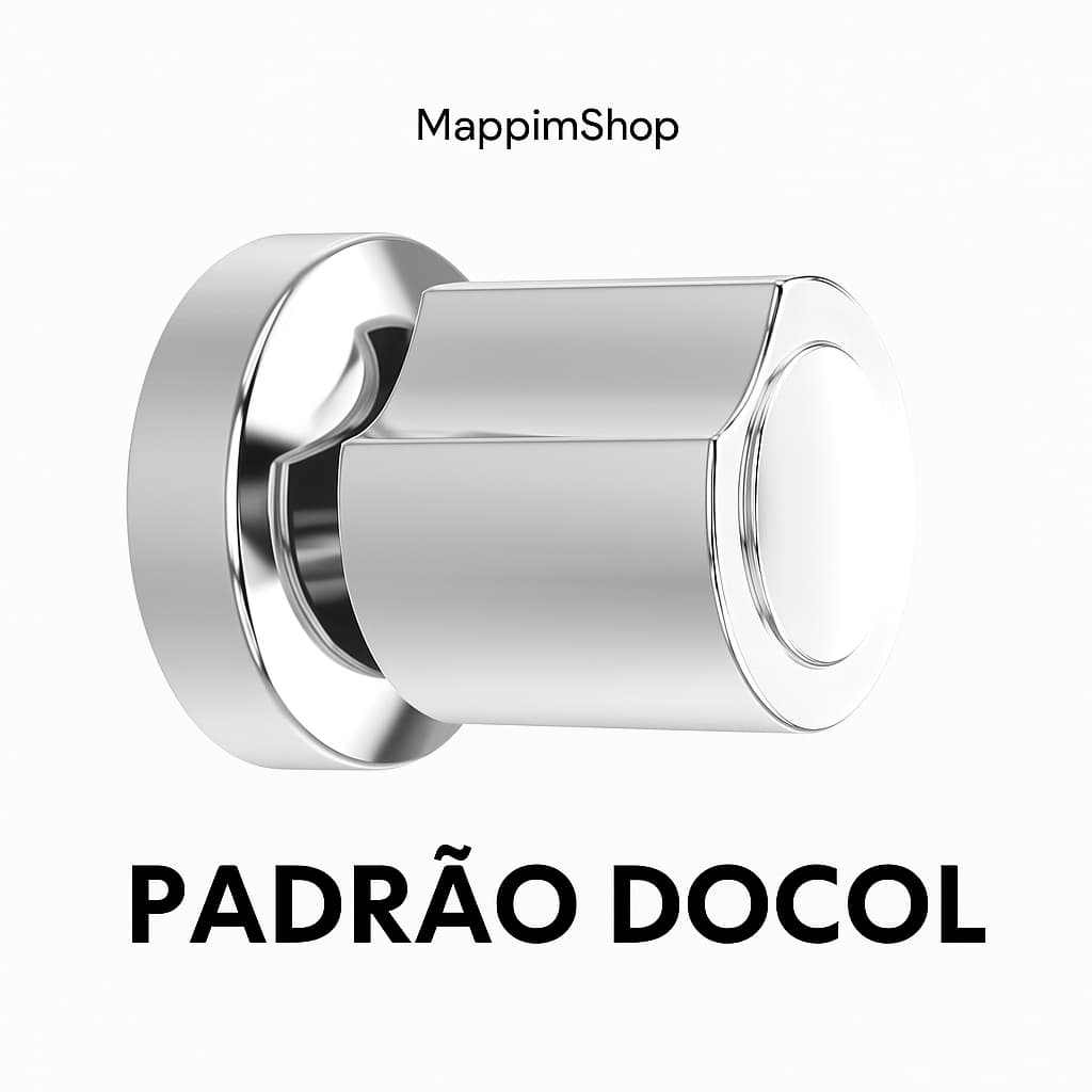 Acabamento Registro DOCOL Cromado para Banheiro Volante Metal 1/2 3/4 Luxo C40 - 20 estrias