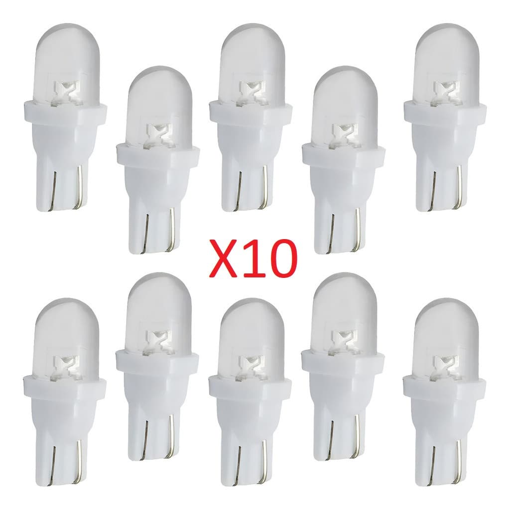 Kit 10 Lâmpadas Led Pingo T10 6000k 1 Led Convex 12v