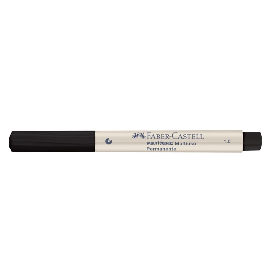Marcador Permanente Faber-Castell Preto 1.0mm MultiMark Multiuso