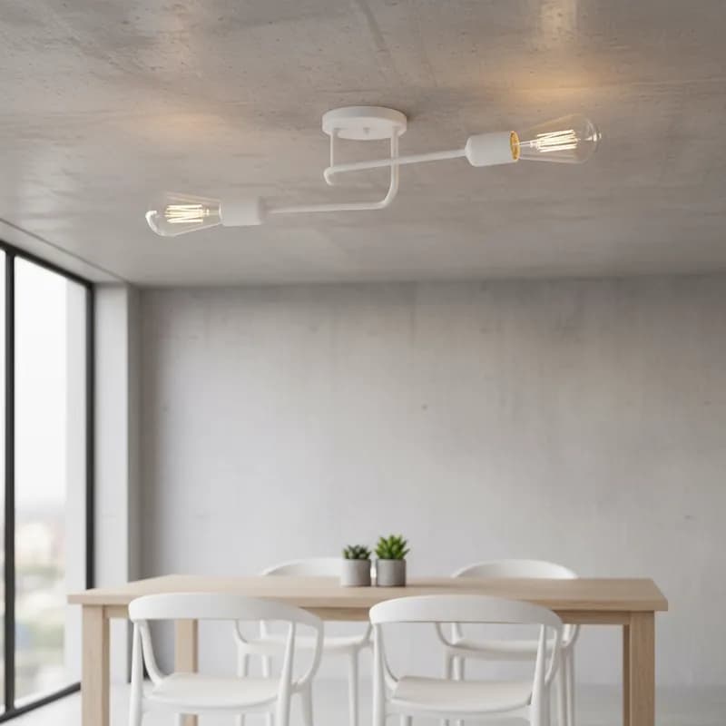 Luminária De Teto Sputnik 2 Braços Plafon Sobrepor Moderno Retro Bivolt
