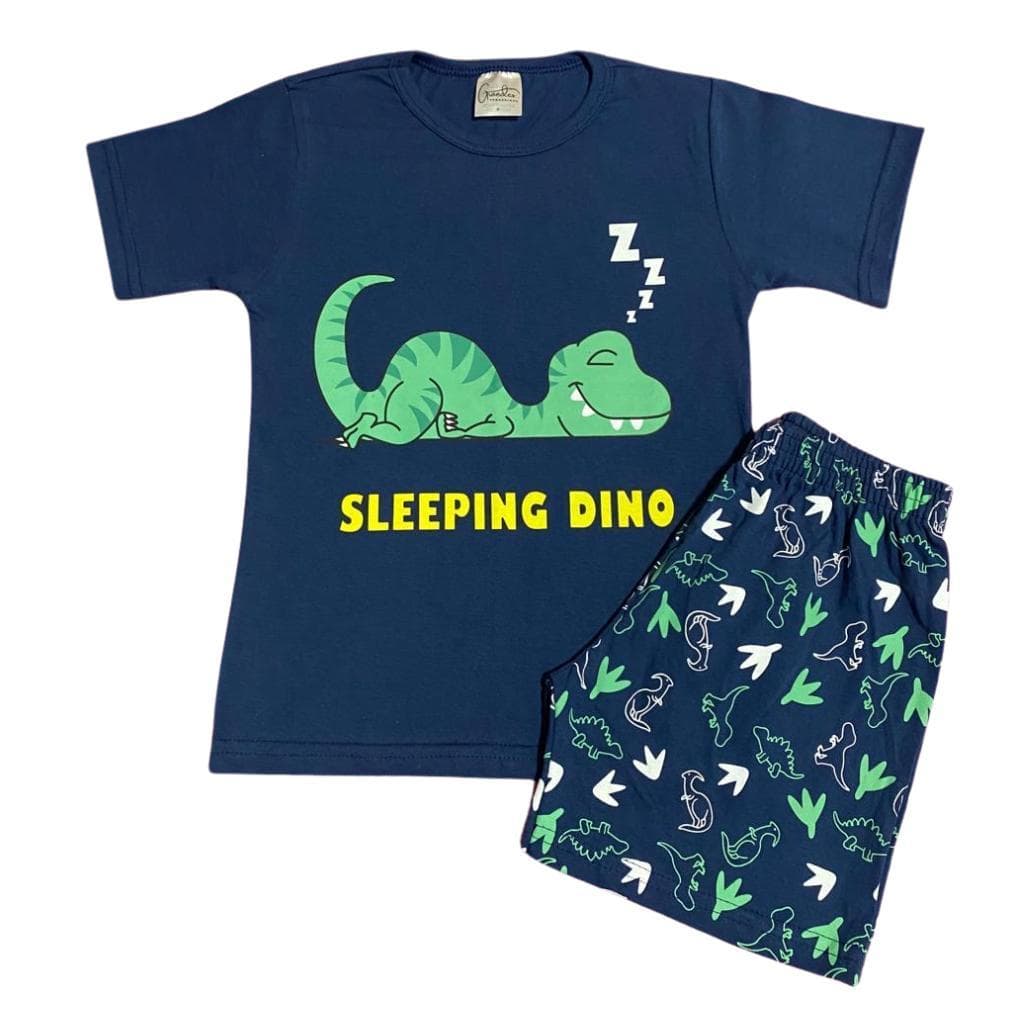 Pijama Infantil 100% Algodão Camiseta + Shorts Roupa Infantil de Menino