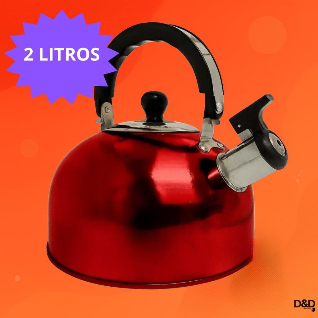 Chaleira Inox com Apito para Fogão Gás Indução Elétrico Ferve Água Rápido Chaleira Aço Inox Moderna.
