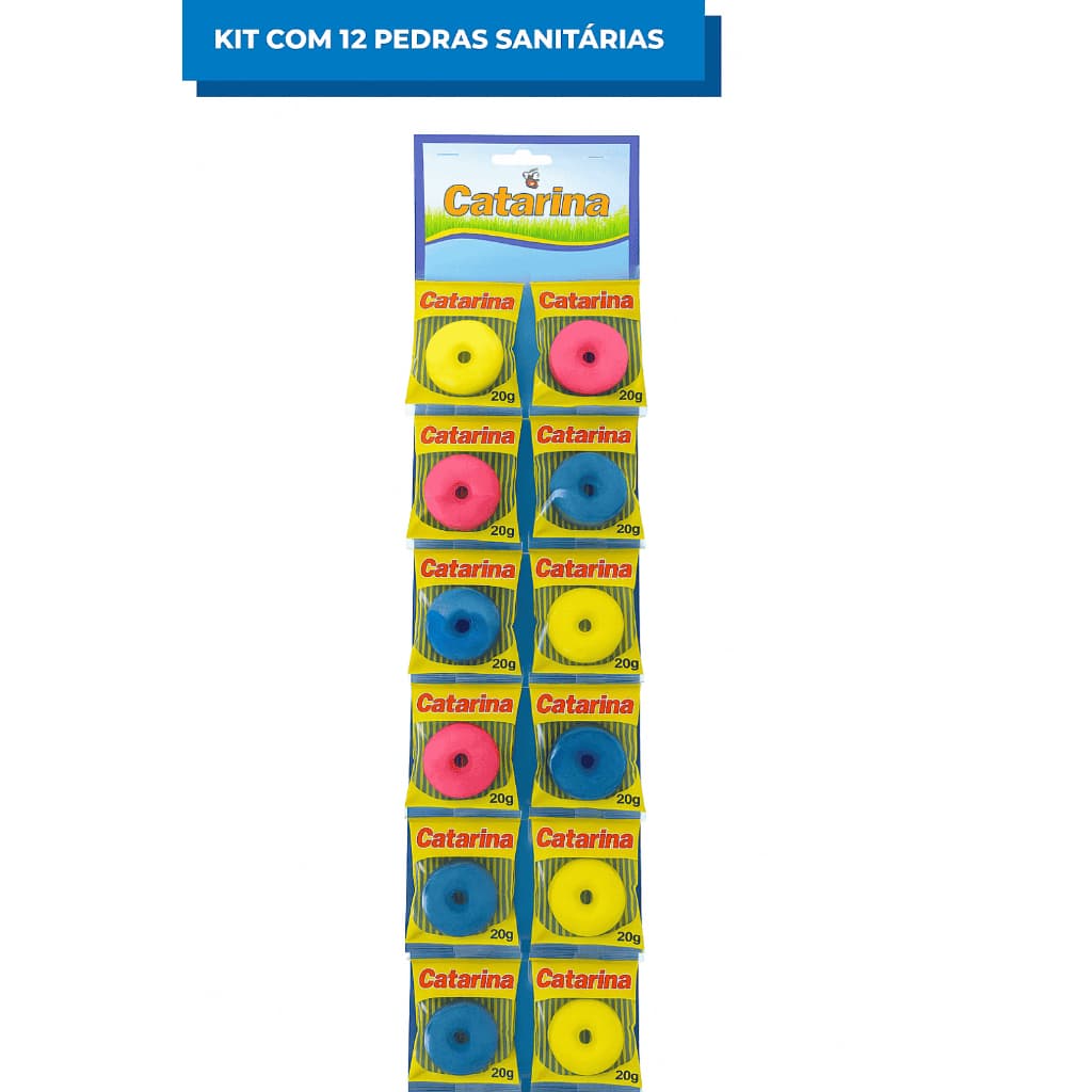 Pedra Sanitária Perfumada – Cartela com 12 Unidades | Limpeza e Perfume para Banheiro