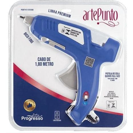 PISTOLA COLA QUENTE A888 FULL SIZE 11MM LINHA PREMIUM BICO FINO BIVOLT 40W COM CABO 1,8M