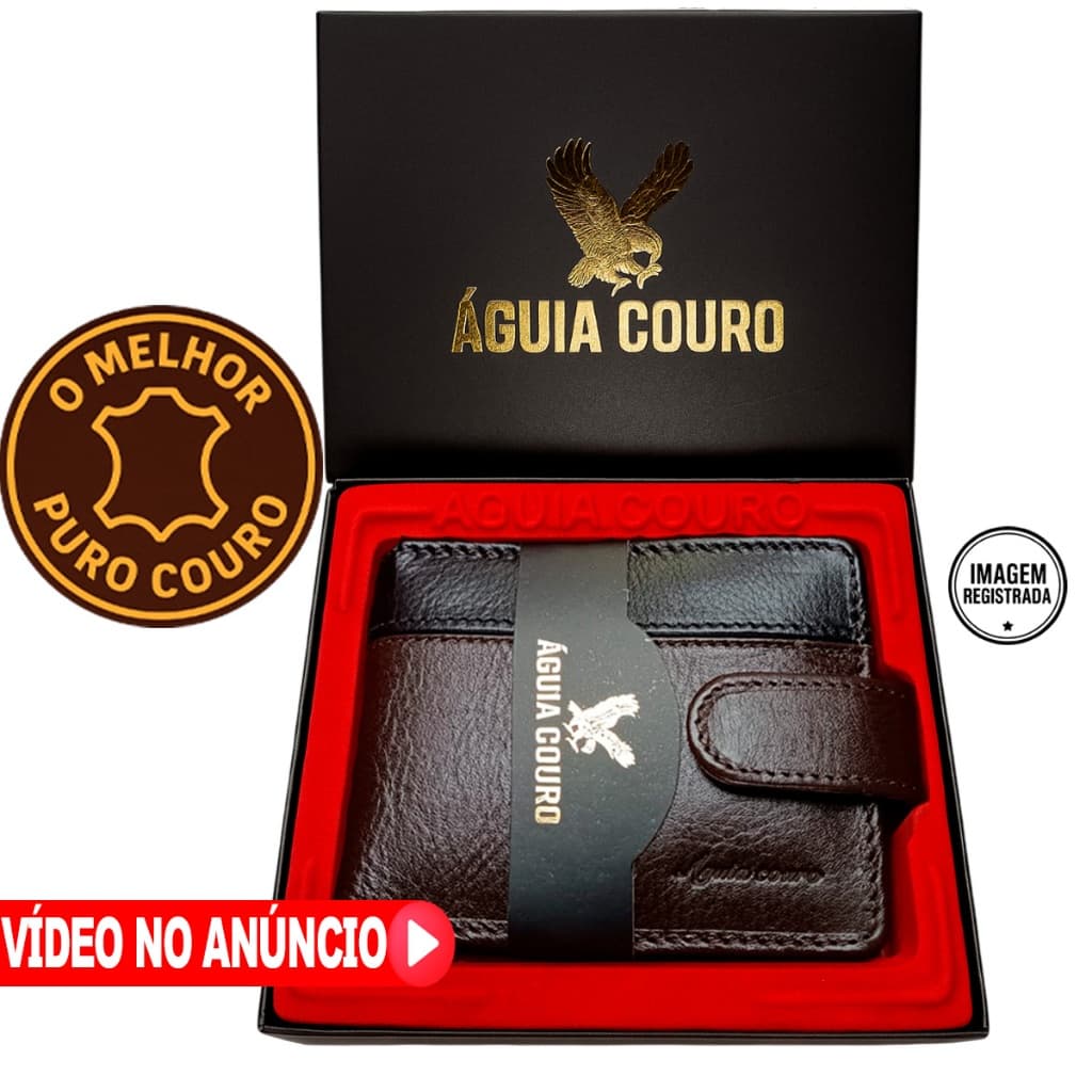 carteira masculina couro *O MELHOR COURO DO MERCADO* Marrom Café, carteira masculina original Macio