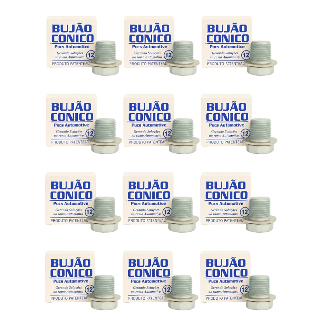 Kit 10 Bujões Conico Para Carter Espanado12m C Arruela