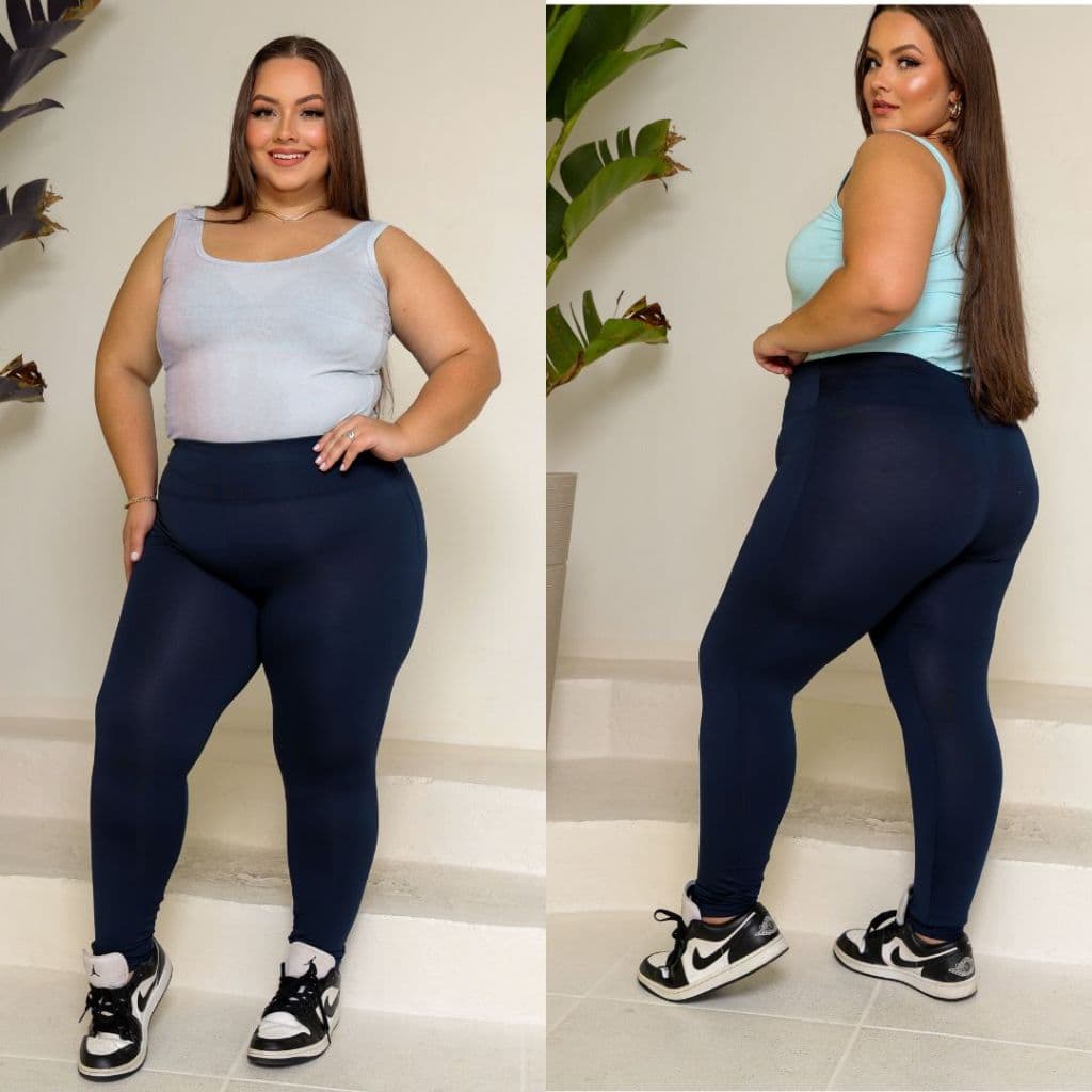 Calça Legging Feminina Plus Size Básica Legging Cintura Alta Casual Calça Plus Size