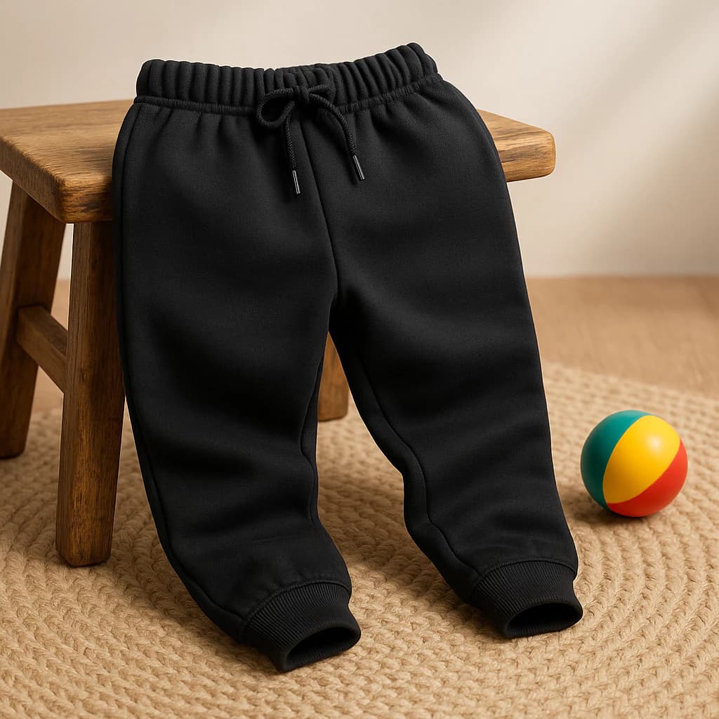 Calça Infantil Moletom Algodão Leve e Confortável Menino e Menina Preta
