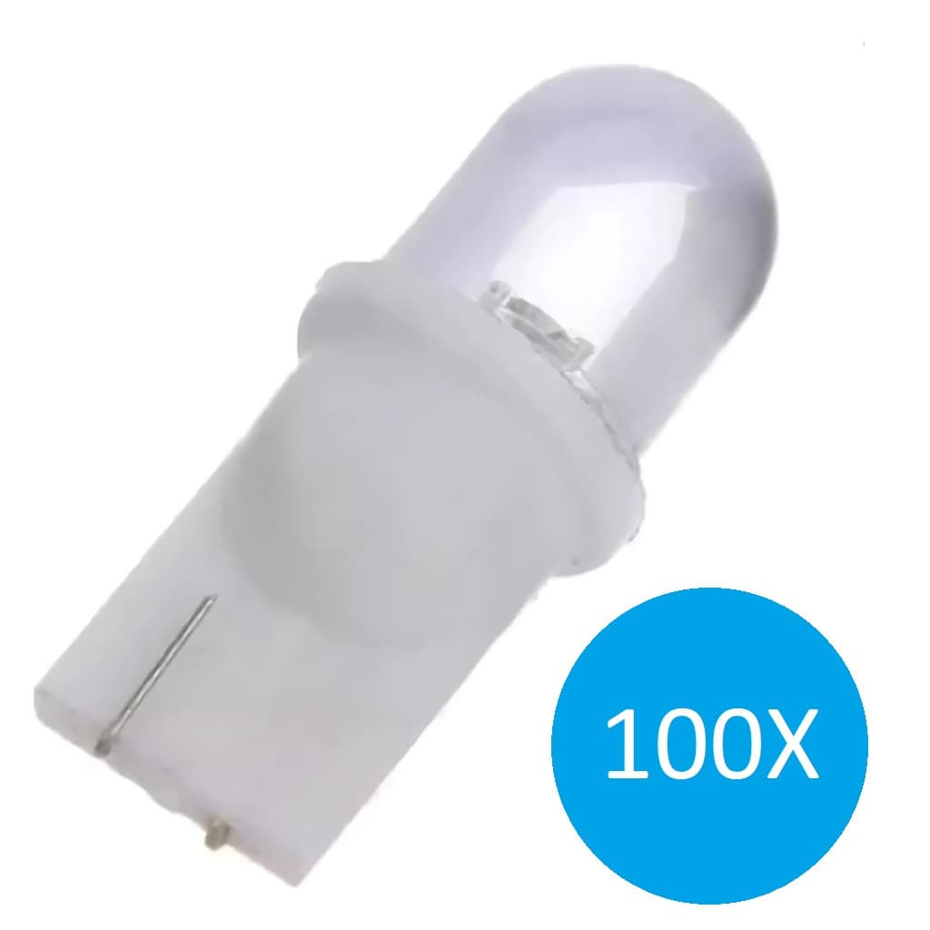 KIT 100 Lâmpadas Led Pingo T10 De 1 Led W5w 12V - Novas