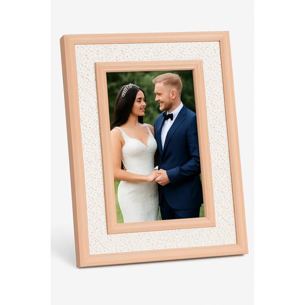Porta Retrato 15x20cm MDF Palha Natural Yuri Mai Home Moldura Decorativa Elegante Sala Quarto