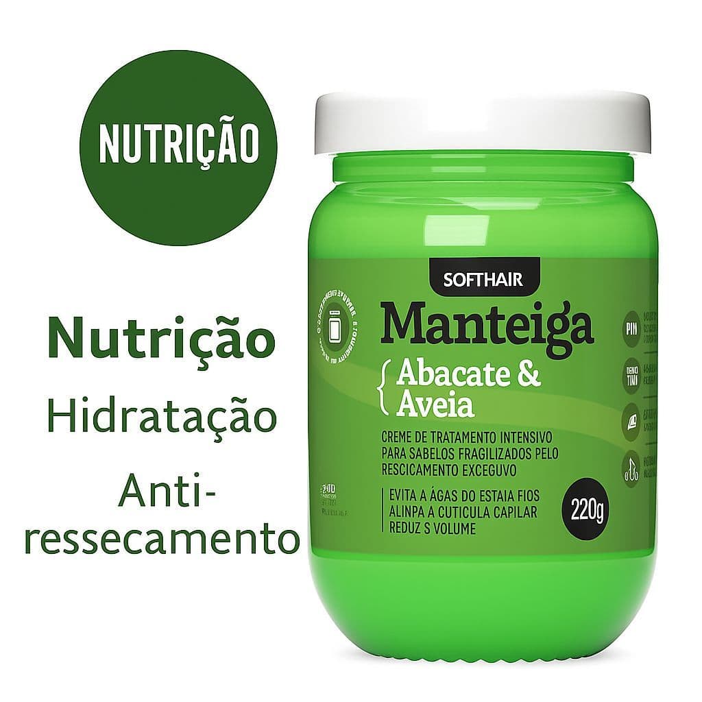 Manteiga Capilar Abacate & Aveia Soft Hair 220g