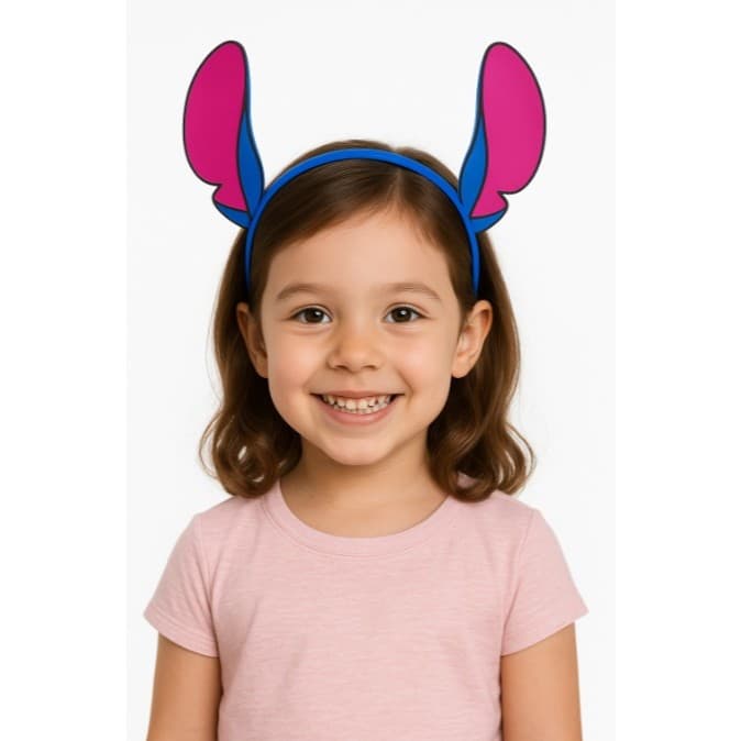Tiara Stitch Infantil Arco de Cabelo Resistente Impressão 3D | Faixa Orelhas Divertidas