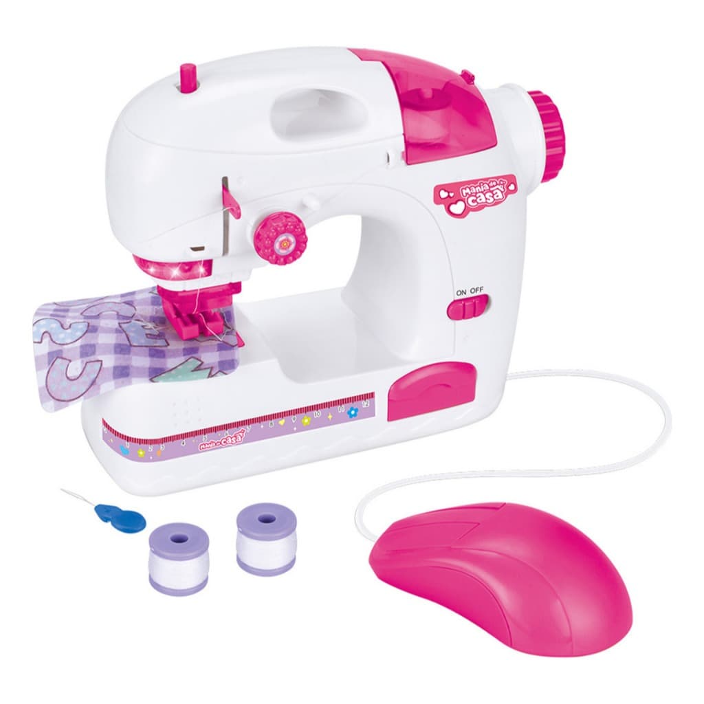Maquina Costura De Verdade Mini Atelie Infantil Rosa Dm Toys