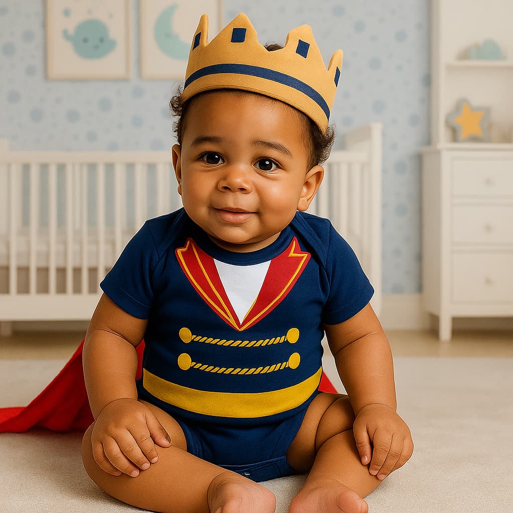 Body Bebê Infantil Menino Mêsversário Temático Príncipe Super Confortável Linha Premium