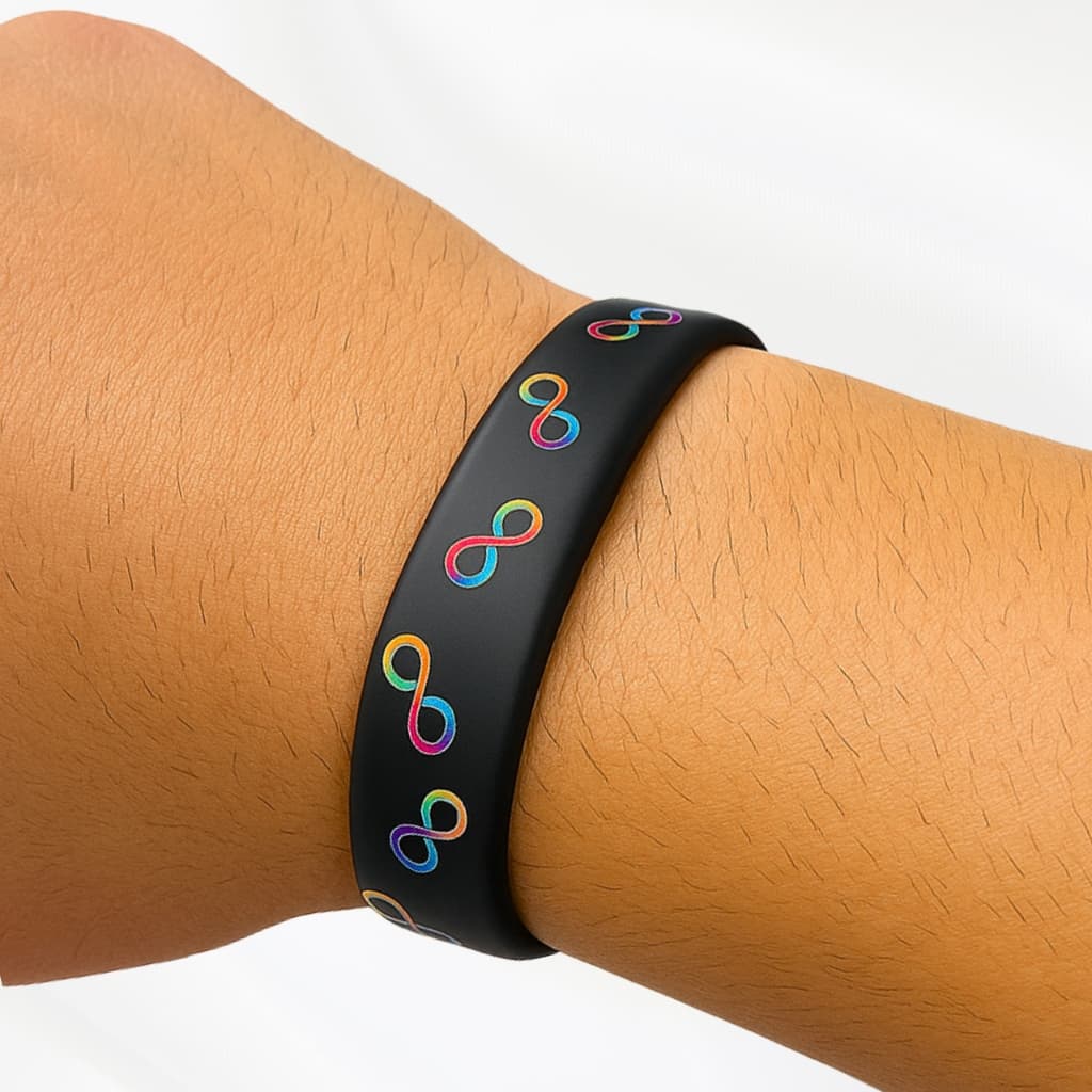 Pulseira Neurodiversidade Adulto Silicone Pulseira de Identificação Deficiências Ocultas