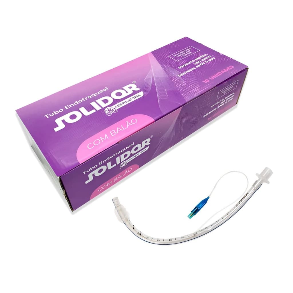 Tubo Endotraqueal Com Balão Solidor Cânula Sonda Caixa 10 unidades