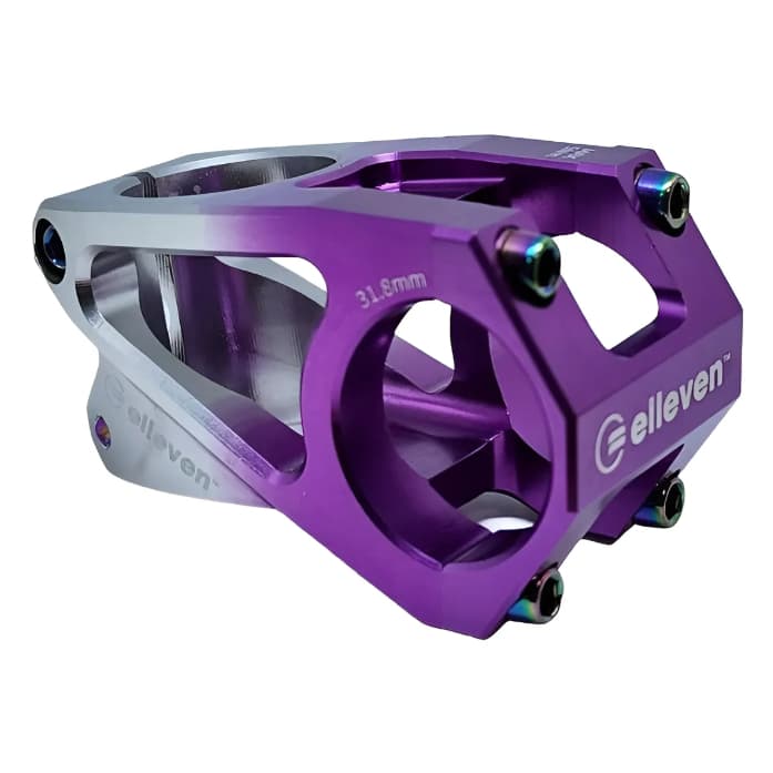 Mesa de Guidão Alumínio CNC 45MM x 31.8MM ROXO C/ PRATA - ELLEVEN