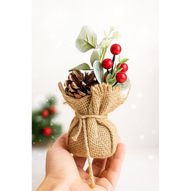 Vasinho Rústico Decoração de Pascoa Natal Pra Prateleira Mesa Enfeite de Sala
