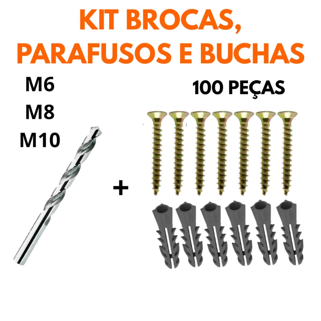 Monte Seu Kit Brocas Parafusos Buchas Para Montagem de Armários Madeira Medidas Variadas
