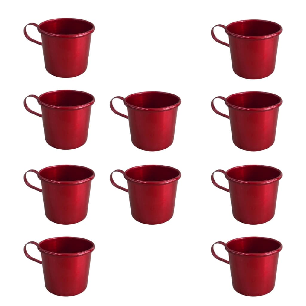 KIT 10 Caneca em Alumínio 350ml Polida – Alta Durabilidade e Estilo Vintage!