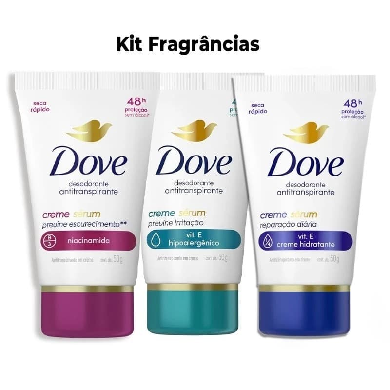 Desodorante Antitranspirante Dove Sérum 48h - Kit 3 unid com 1 de cada