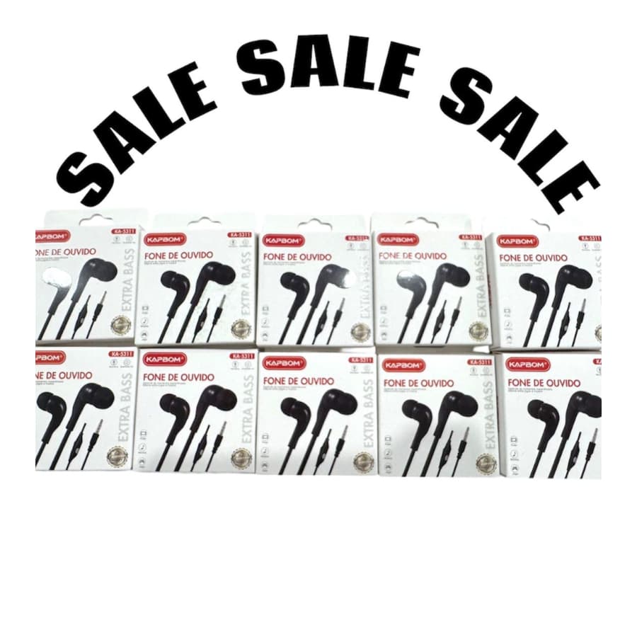 Kit 10 fones Com Fio 3.5 mm Almofadas Deorelha Kapbom Com Microfone Alto Qualidade
