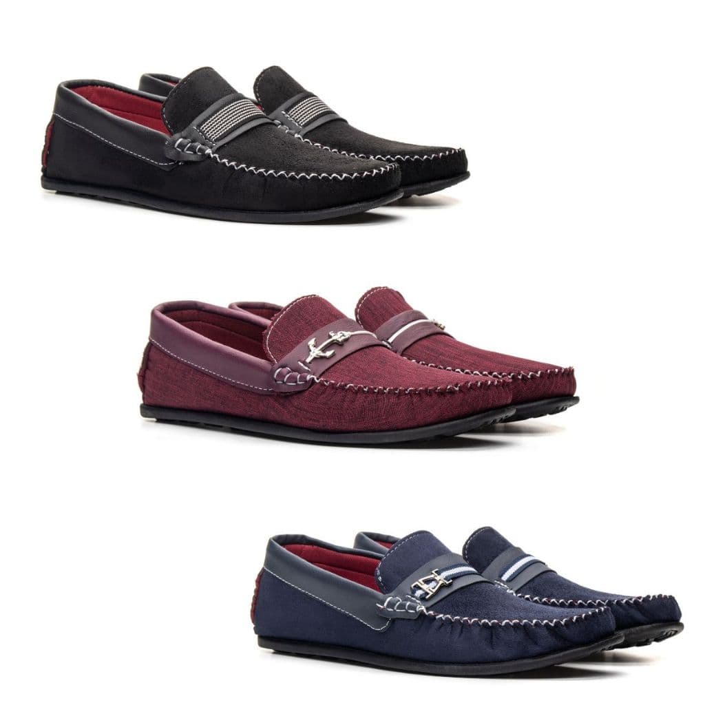 Kit 3 Pares Drive Mocassim Jeans Textil Sapatilha Mocassim
