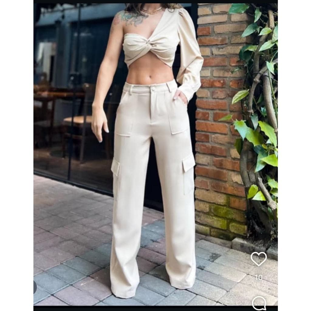 CALÇA ALFAIATARIA CARGO/CALÇA CARGO/ CARGO PANTS/CALÇA DESPONJADA/MODA BLOGUEIRA/CALÇAS 2025/CALÇA COM BOLSO