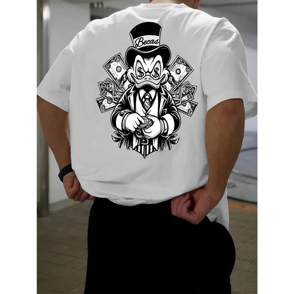 Camiseta Masculina Camisa Tio Patinhas Dinheiro Estampada 100% Algodão