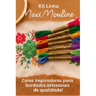 Kit Linhas Maxi Mouline para Bordado Artesanal – Meadas Coloridas 100% Algodão Premium