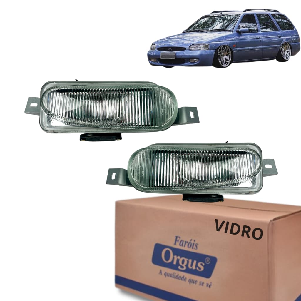 Par Farol Auxiliar Escort Zetec 1997 1998 1999 2000 2001 2002 2003 - Lente de Vidro - Orgus