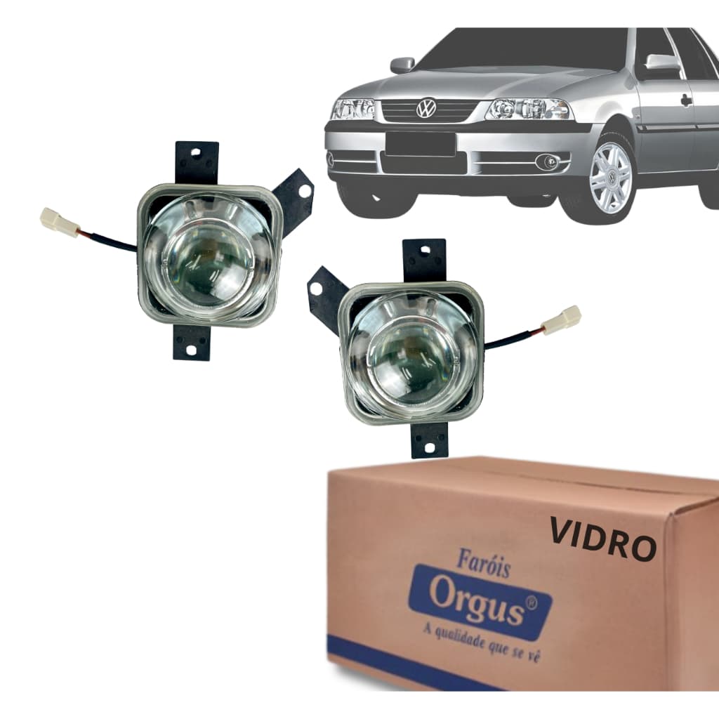 Par Farol Milha Auxiliar Gol Parati Saveiro G3 1999 2000 2001 2002 2003 2004 2005 - Vidro - Orgus