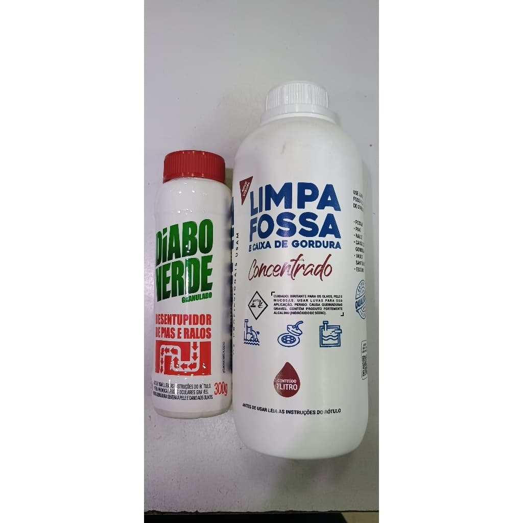 Kit Limpa Fossa e Caixa De Gordura+Diabo Verde Granulado Desentupidor de Pias e Ralos