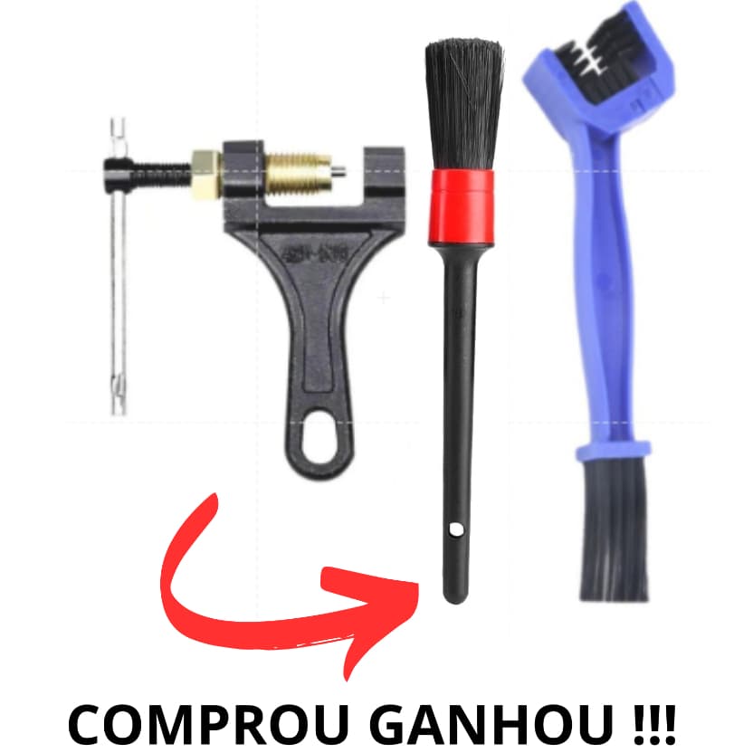 Chave Extrator Pino Corrente Moto 420-530 Escova Limpar Corrente Moto