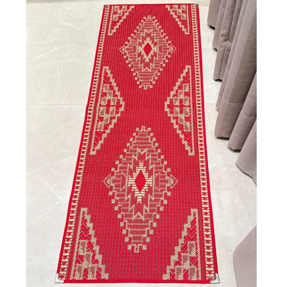 Tapete Passadeira Sisal 1,50 x 0,66cm antiderrapante 4 ponteiras nas laterais para cozinhas