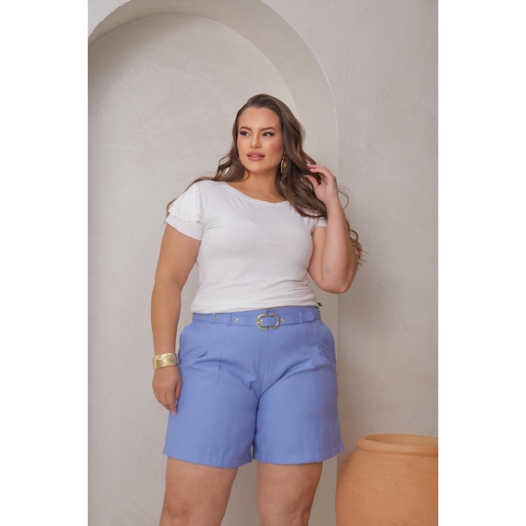 Short Plus Size Dani Feminino em Alfaiataria Sensorial