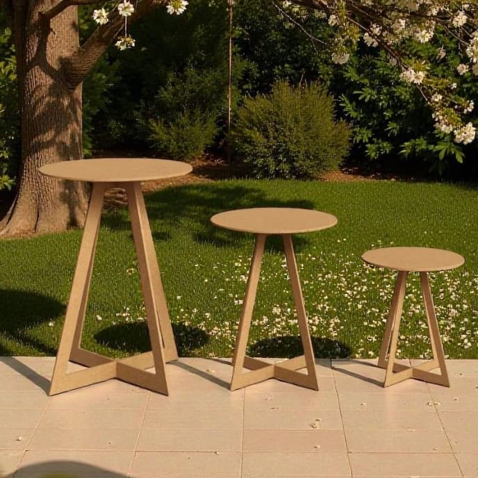 Mesas Dobrável Decoração De Festa Mesa De Apoio Lateral Redondo Mdf Cru Doces Bolo Infantil Chá Bebê