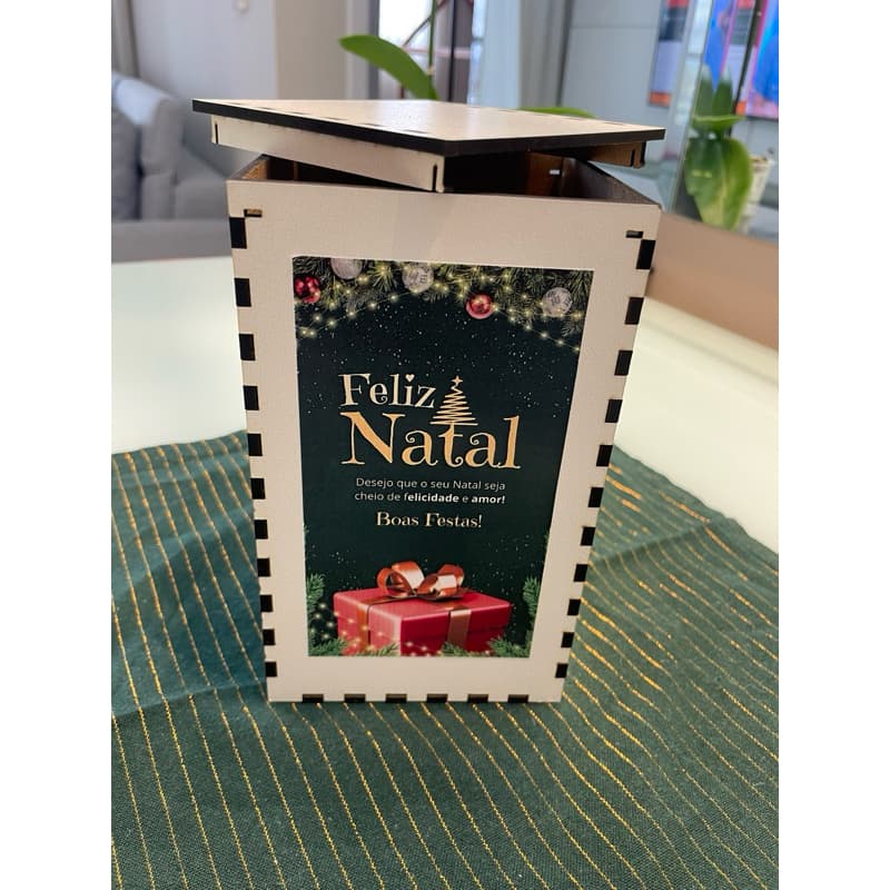 Caixa em MDF para presente de Natal