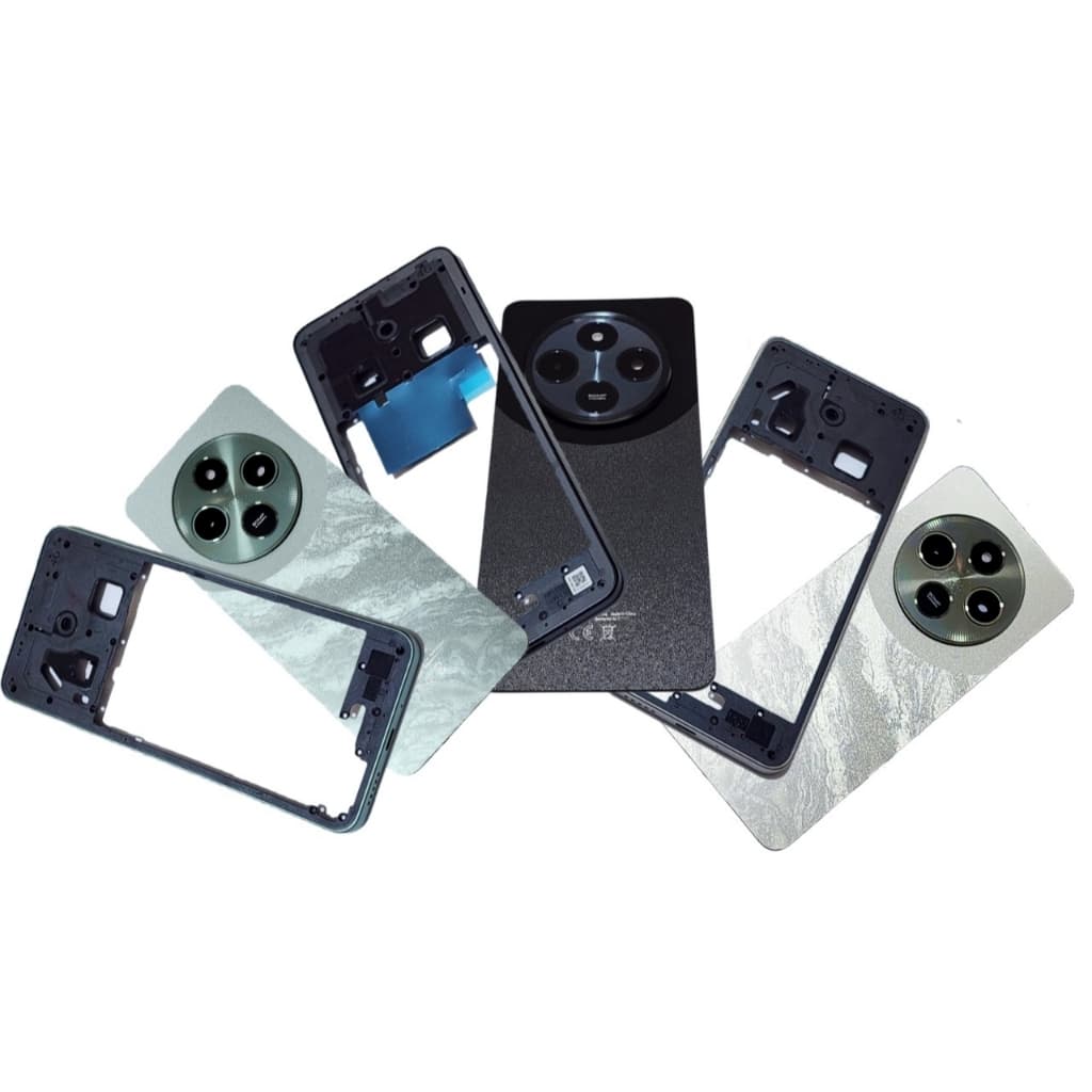 Tampa traseira + Aro carcaça lateral para POCO C75 - 2410FPCC5G Fundo com lente  Para reposição