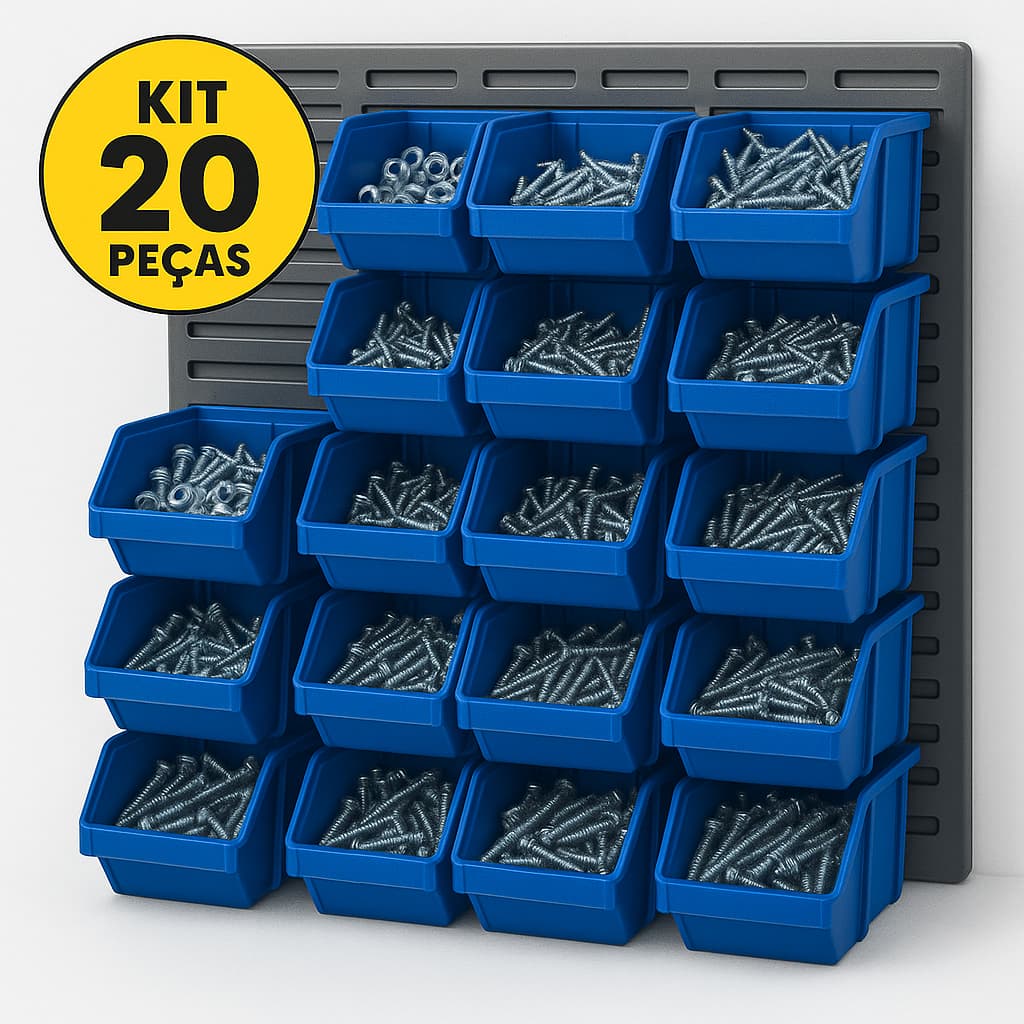 Kit 20 Caixa Bin 3 Gaveta Gaveteiro Organizador Plástico Para Pratelheira Organizadora - Plasconex