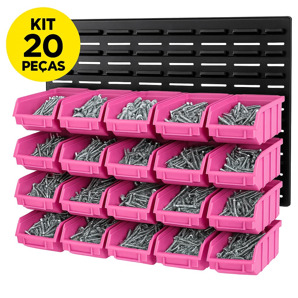 Kit 20 Caixa Bin Nº3 Gaveta Gaveteiro Organizador Plástico Para Pratelheira Organizadora - Plasconex