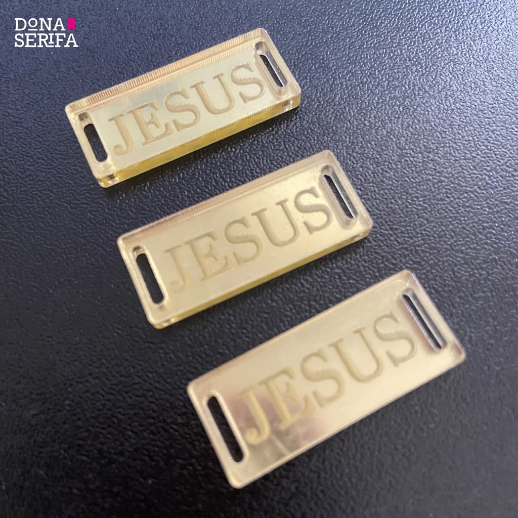 3 Passante de acrílico para elástico Jesus Bíblia Sagrada