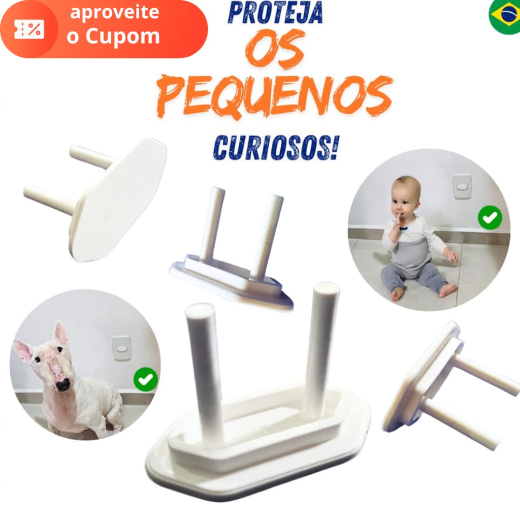 kit 30 Protetor de tomada branco, tampa tomadas universal