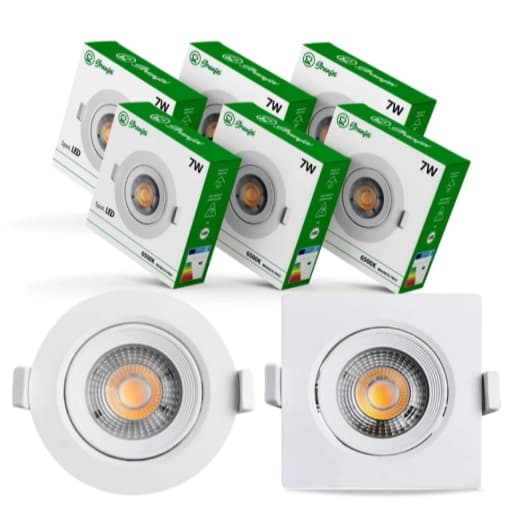 Kit 10 Luminárias Spot Led 7w Branco Embutir Direcionável Teto