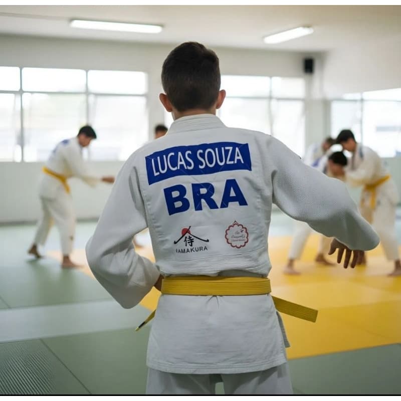 Back Number Jutsu Judô Taekwondo Patch com Nome