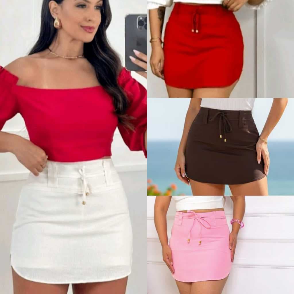 SHORT SAIA FEMININO DE ALFAIATARIA LUXO cintura alta  social