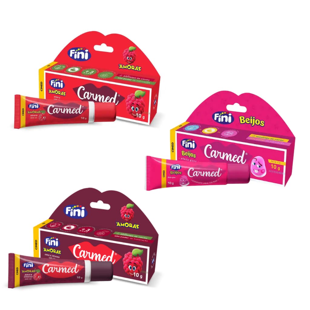 Kit 3 und Carmed Fini - Amora com cor, Amora Intensa e Beijos 10g